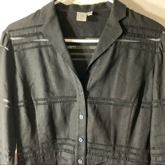 W by Worth Linen Bell Sleeve Blouse - Picture 3 of 8